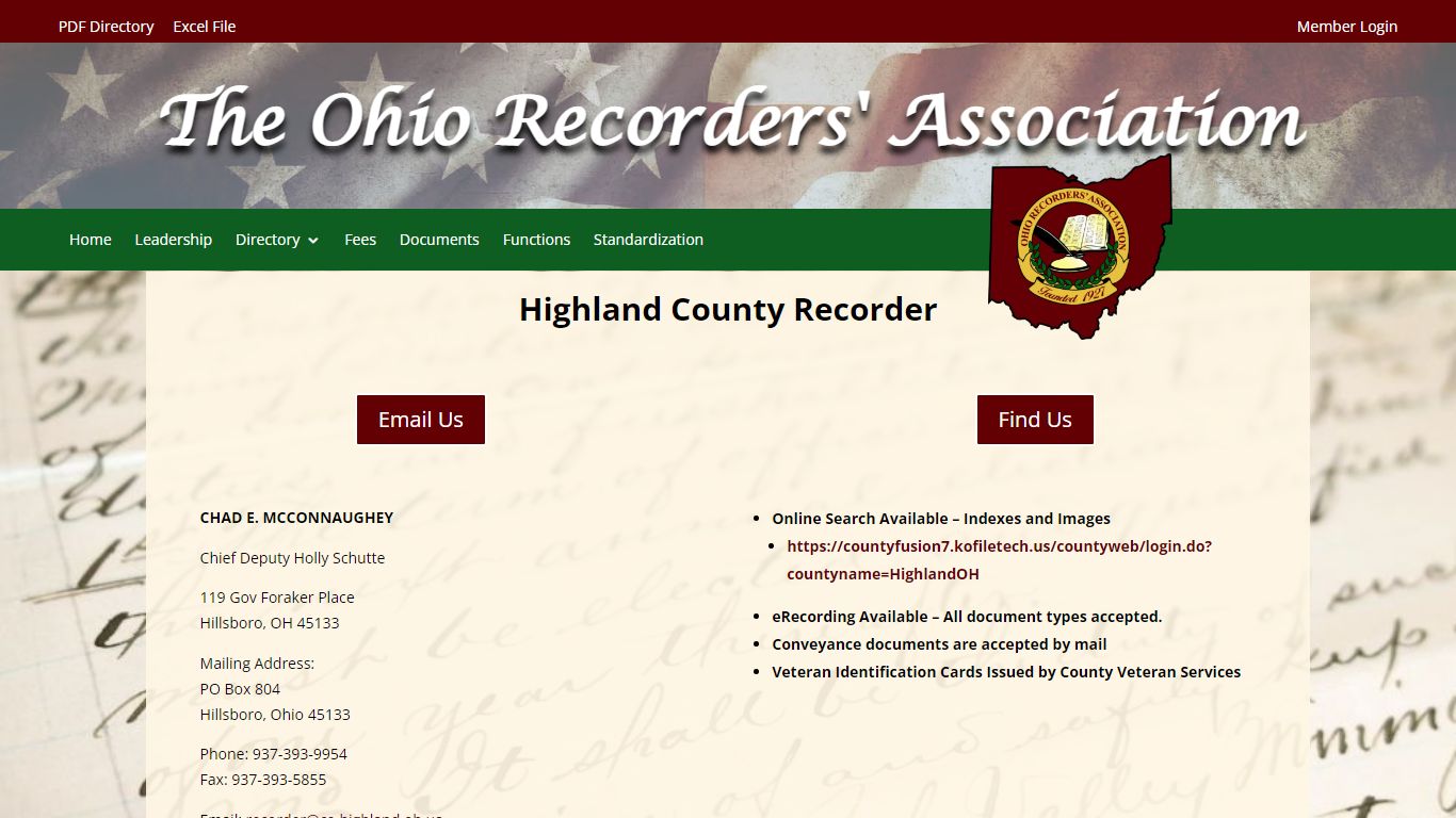 Highland County Recorder | Ohio Recorders' Association